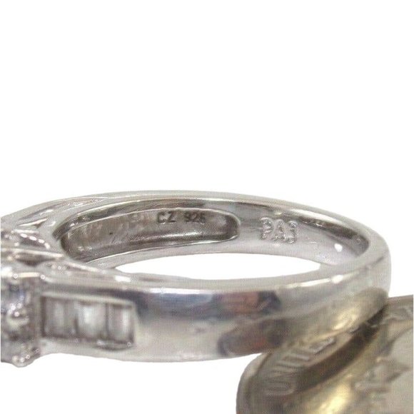 Sterling Silver Clear CZ Wedding Engagement Ring Size 7 - Picture 5 of 5